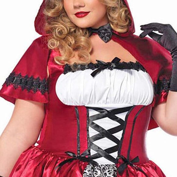 Goth Red Riding Hood Costume 1x/2x Womens Plus Size Halloween Roleplay Outfit - Picture 9 of 9